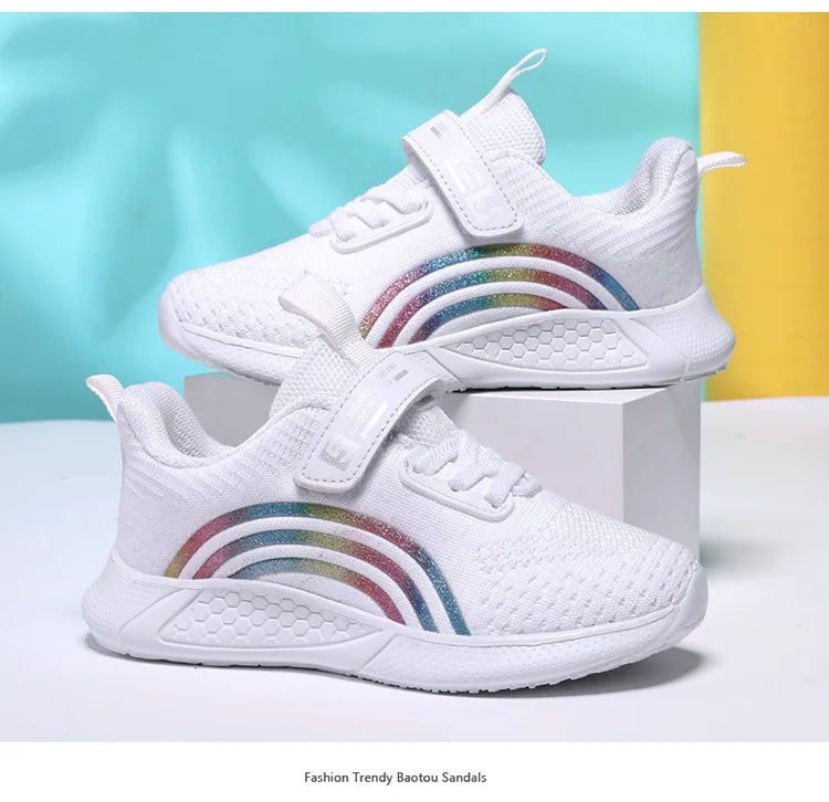 New Design Red Trainers Shoes for Kids Girls Comfortable Platform Girl Sports Shoes Large Size 38 Children's Running Sneakers