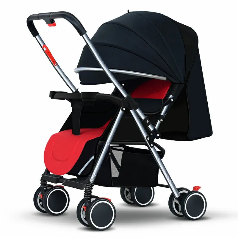 The baby stroller with high view can easily collapsible