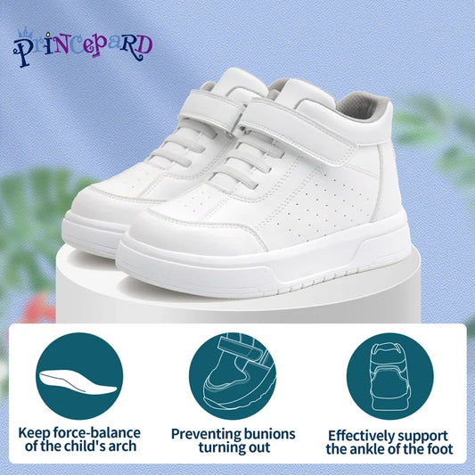 Princepard Orthopedic Kid Sneakers White Color Back to School Children's Shoes
