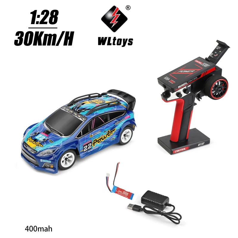 Wltoys 284010 30Km/H Mosquito RC Car 2.4GHz Off-Road RTR Rally Drift Car 4WD 1/28 V2/LCD/V8 Remote Control High Speed Racing