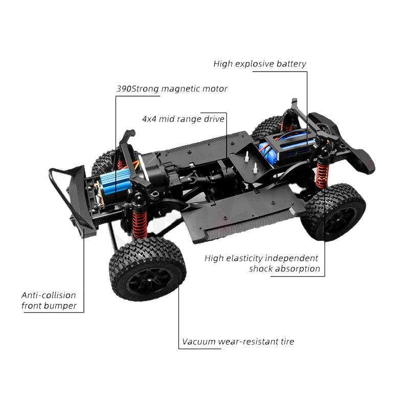 MN128 1/12 RC Car 4WD Jeep Model 2.4G Remote Control LED Light 4X4 Off Road