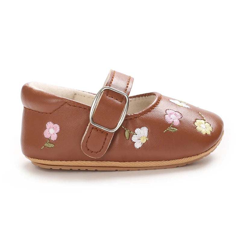 Spring And Autumn Baby Girl's Walking Shoes Anti Slip One Year Old Soft Soled Baby Shoes Princess Shoes Single Shoes