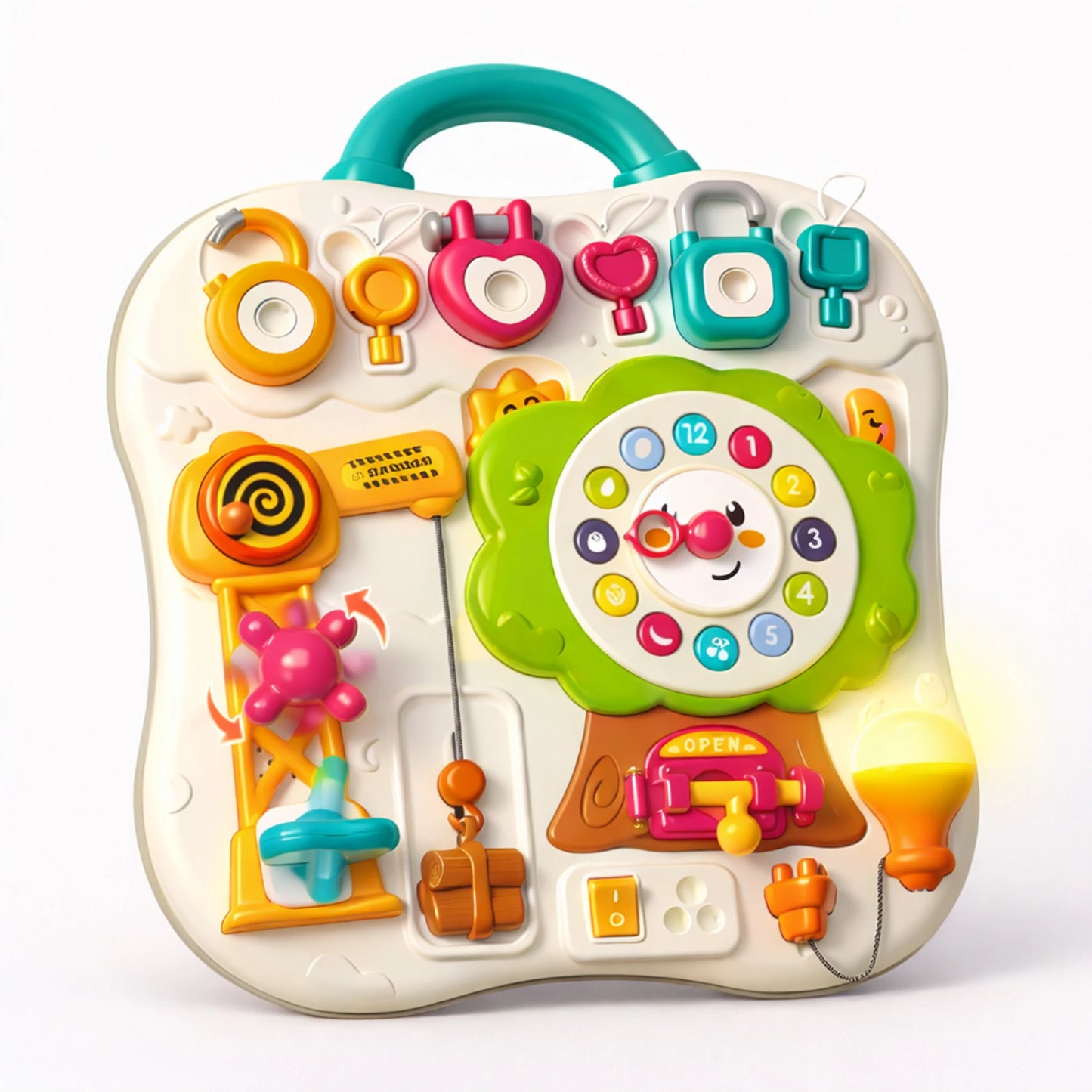 Montessori Busy Board Sensory Toys for Toddlers 1-3 Activity Music & LED Light Up Montessori Toys for 2+ Year OldTravel Toys for 2 Year Old Boys Girls