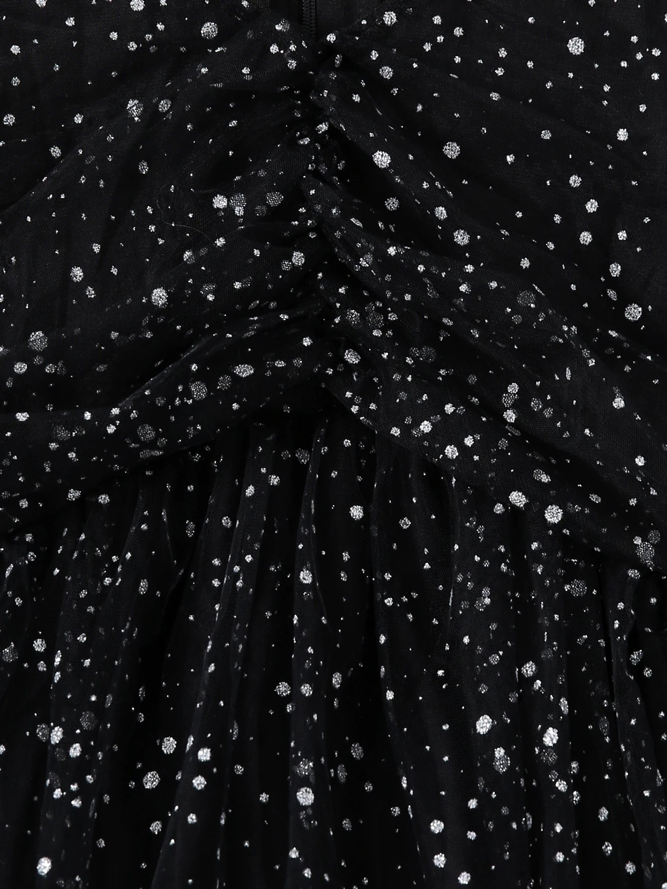 Spring And Autumn Style Girls' V-Neck Elegant Slim Fit Sequin Solid Color Dress