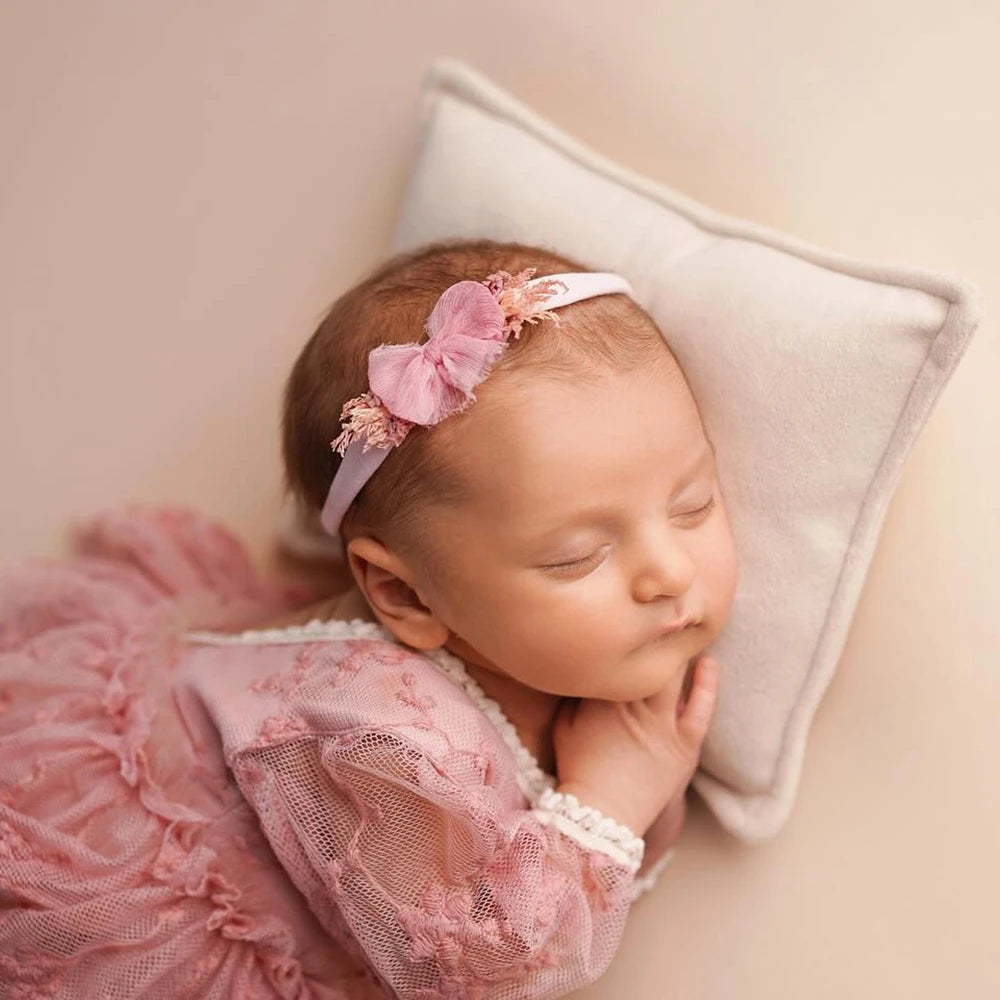 Baby Girl Tutu Dress Pink Lace Floral Embroidered Long Sleeve Romper Newborn Photography Outfit Photo Shoot
