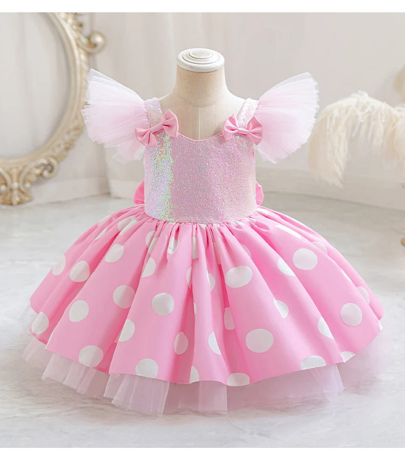 Girls' Princess Dress, Baby's First Birthday Tutu Dress, Flower Girl Wedding Dress