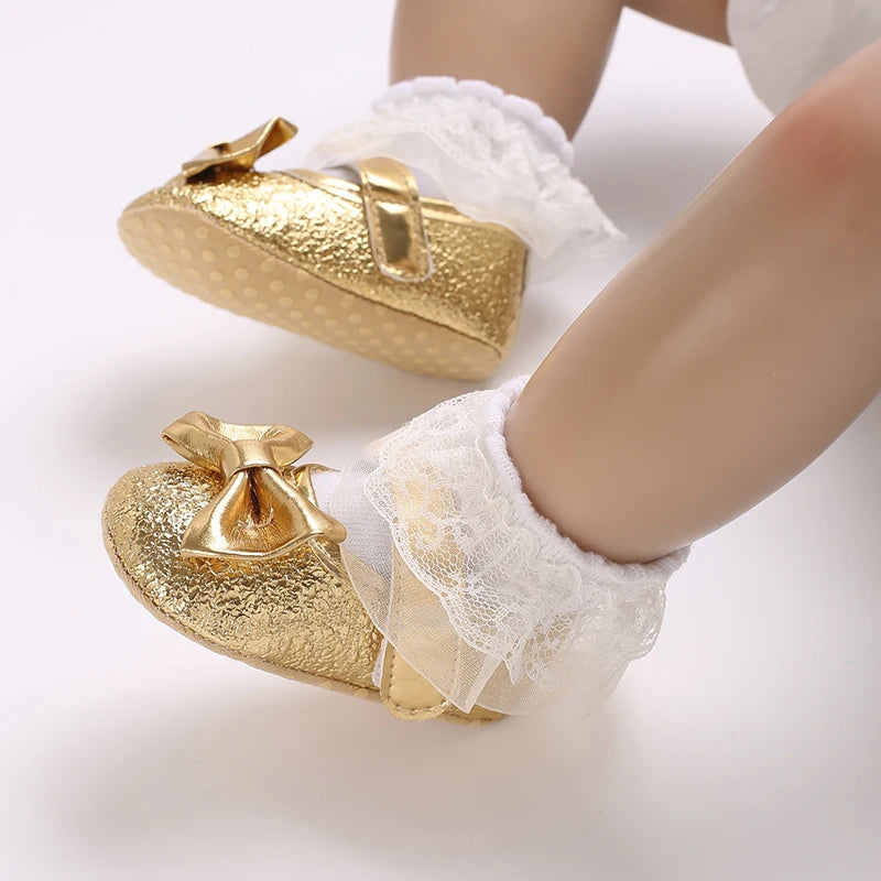 Baby Girls Shoes 0-18 Months First Walkers Soft Sole Spring Autumn Cute Bow Princess Shoes