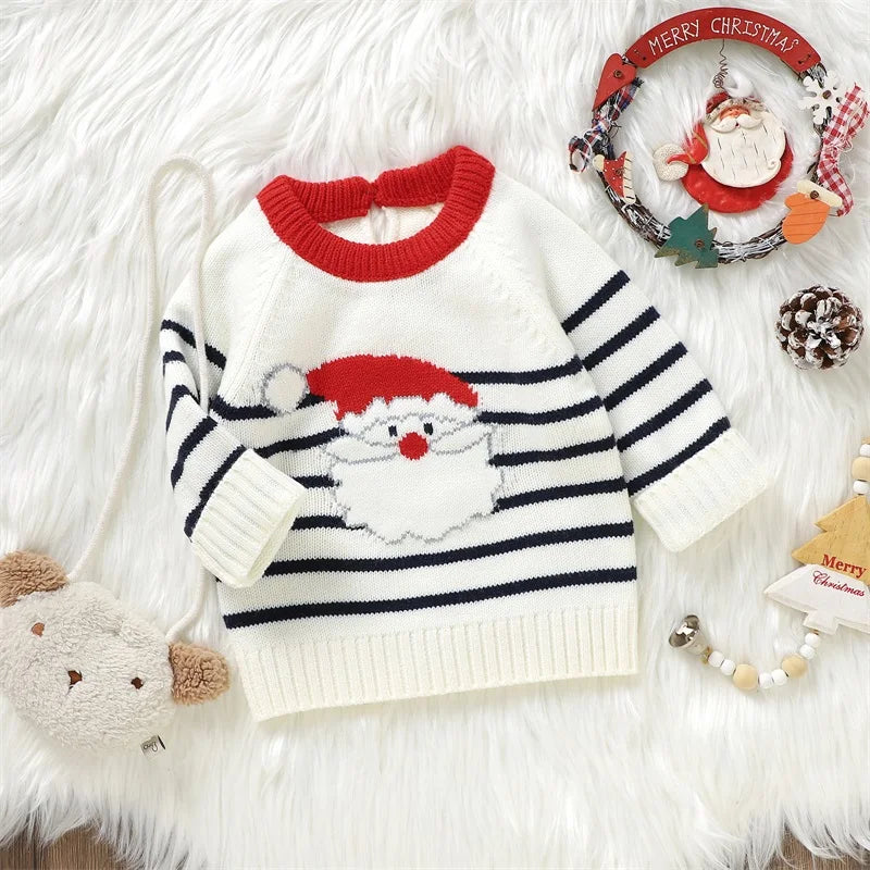 Leo Cute Baby Reindeer Knit Sweater