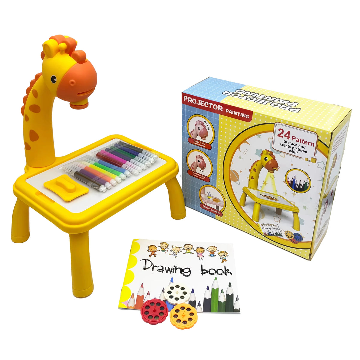 Drawing Projector for Kids, Mini Multi-Functional Writing Board Learning Drawing Educational Toys, Ideal Toy for 3+ Girls & Boys