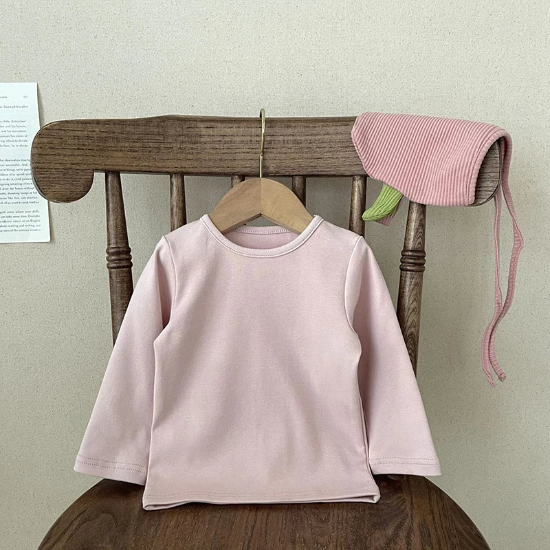 Raily Crewneck Long Sleeve Solid Casual Tops
