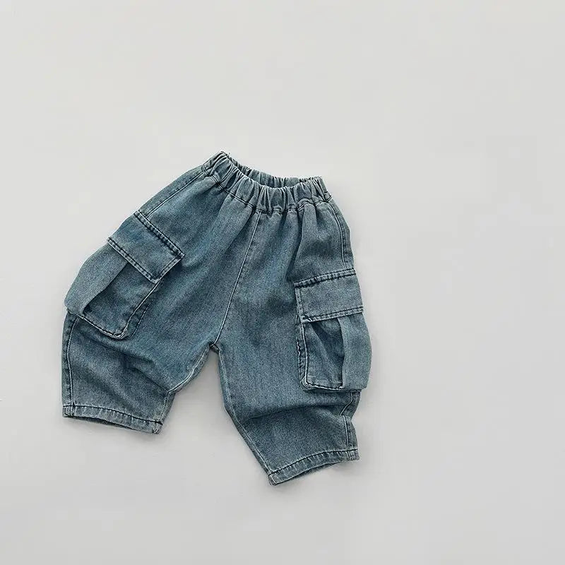 Hugo Loose Jeans Fashion Baby Solid Versatile Casual