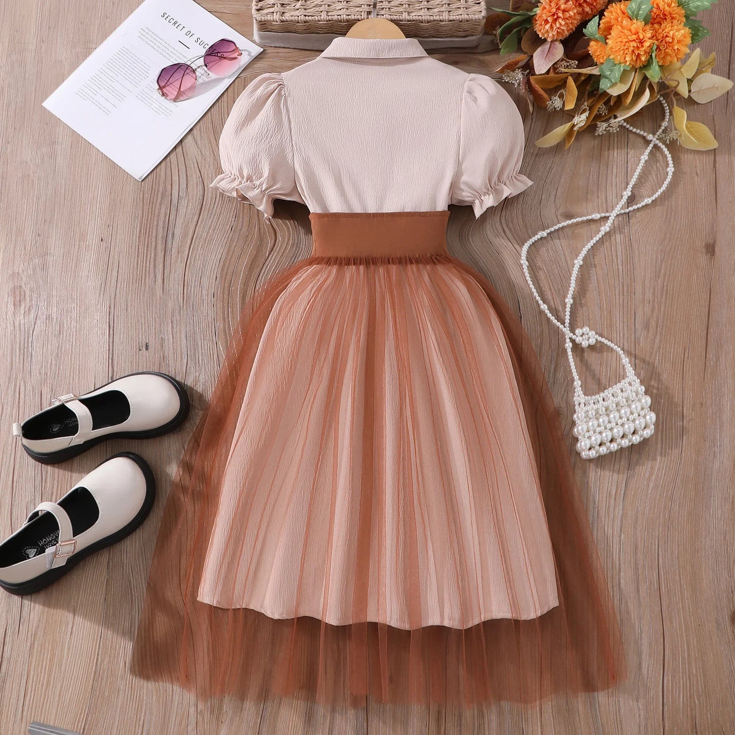 8-12 Yrs Girl Dress Summer Black and White Short Sleeve Children Dresses Simple Fashion Teen Girl Clothes Party Big KIds Outfit
