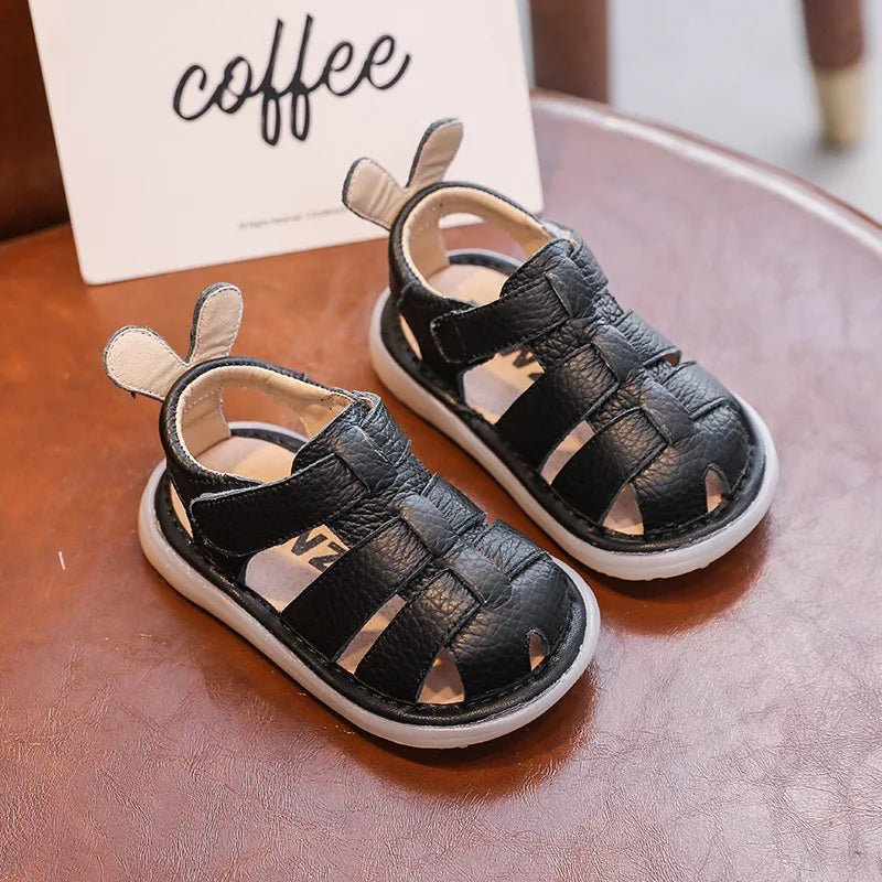 Baby Girls Boys Sandals 2025 Summer Infant Toddler Shoes Genuine Leather Soft-soled School Kids Shoes Children Beach Sandals