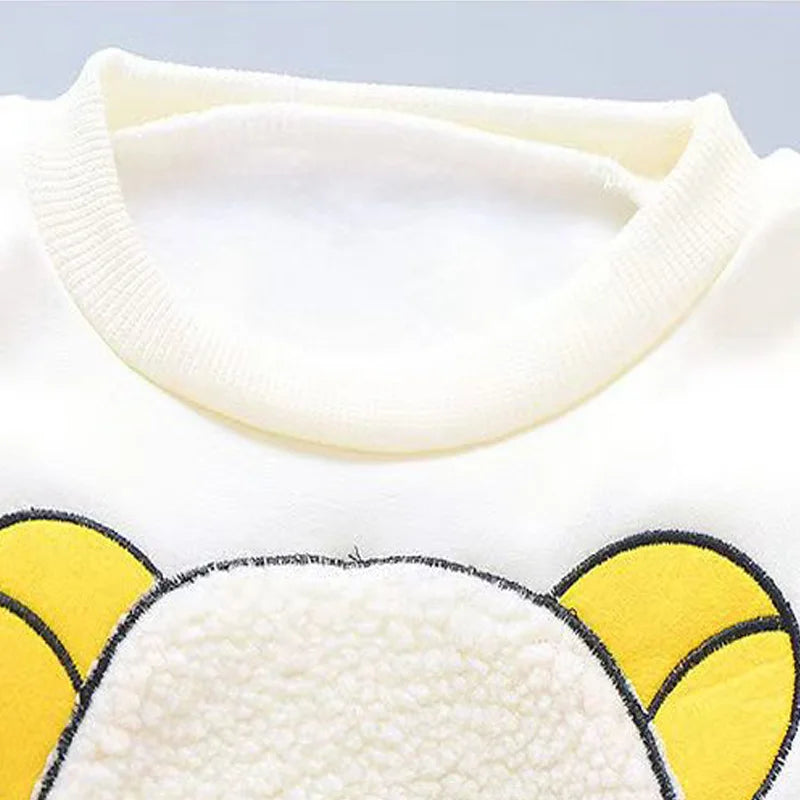 Winter Cartoon Set for Boys: Hooded Jacket and Pants