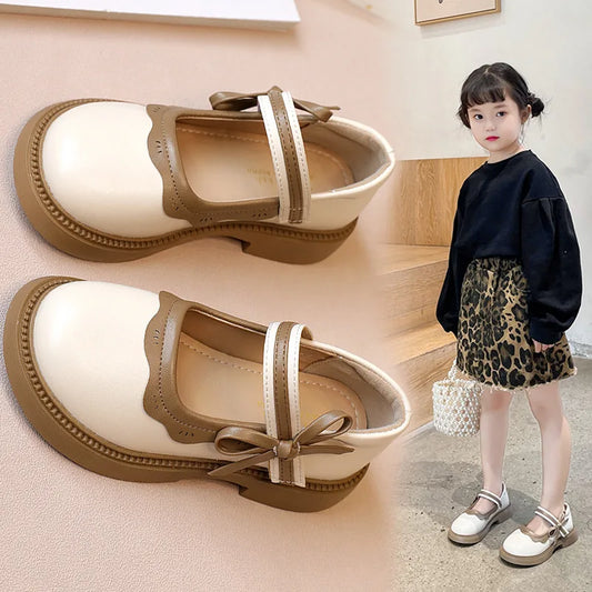 Girls' Princess Shoes 2025 Spring and Autumn New Style Girls' Little Leather Shoes Autumn Style