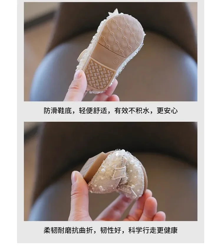 Fashion Girls Shoes Spring New Kids Leather Shoes Soft Soled Baby Shoe Anti Slip Girl Casual Shoes Simple Child Walking Shoe