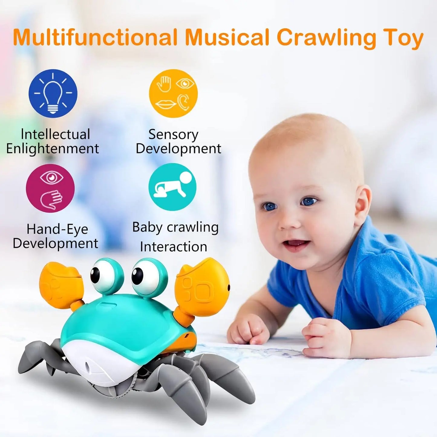 Induction Escape Crab Electric Pets Musical Toys Toddler Crawling Baby