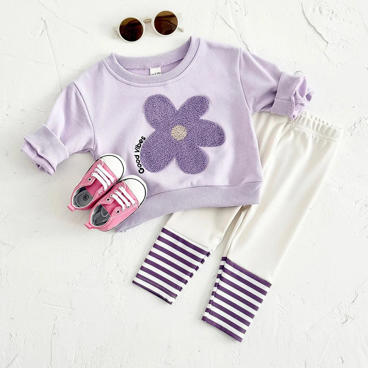 Susanna Purple Stripe Floral Set