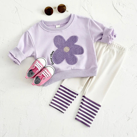 Susanna Purple Stripe Floral Set