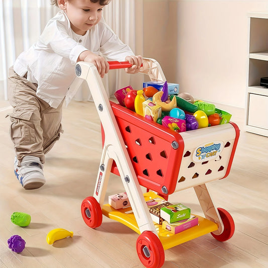 Kids Simulation Shopping Cart Toy Pretend Play Supermarket