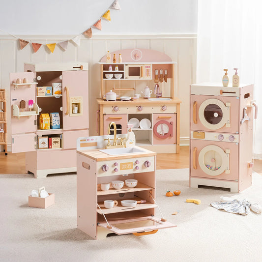 Robotime Robud Kids Corner Kitchen Playset Wooden Play Kitchen Set