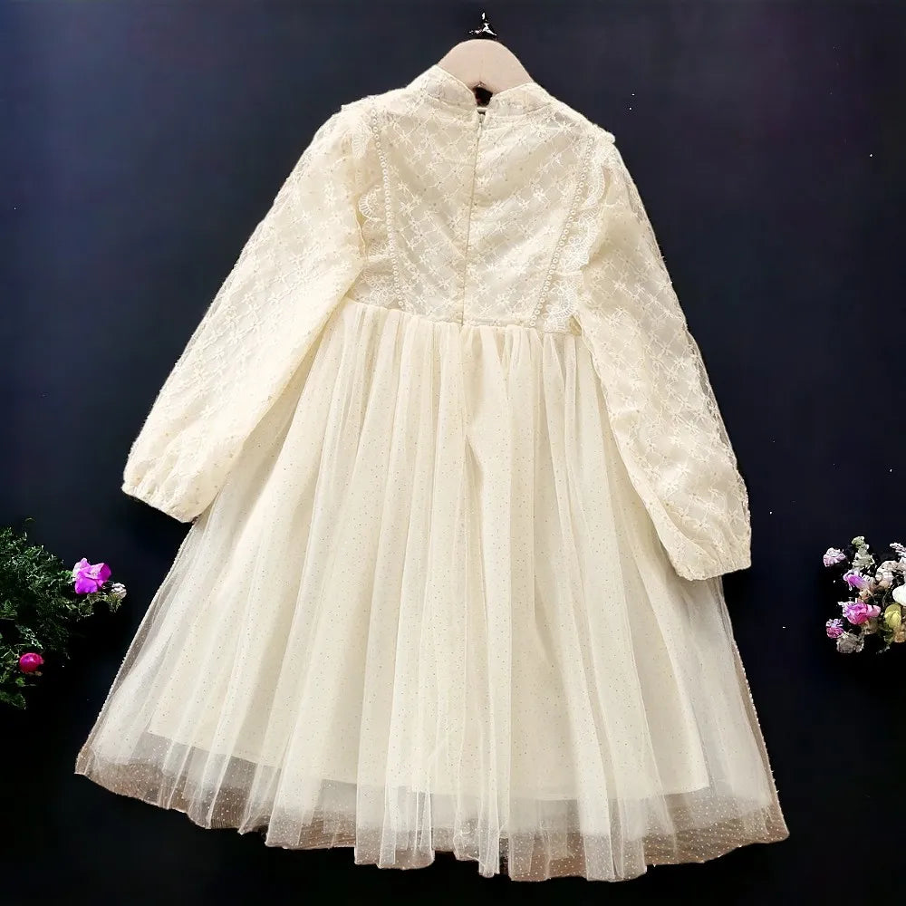 Autumn Girls lace Floral Dresses for Kids Clothes Baby Princess Dress