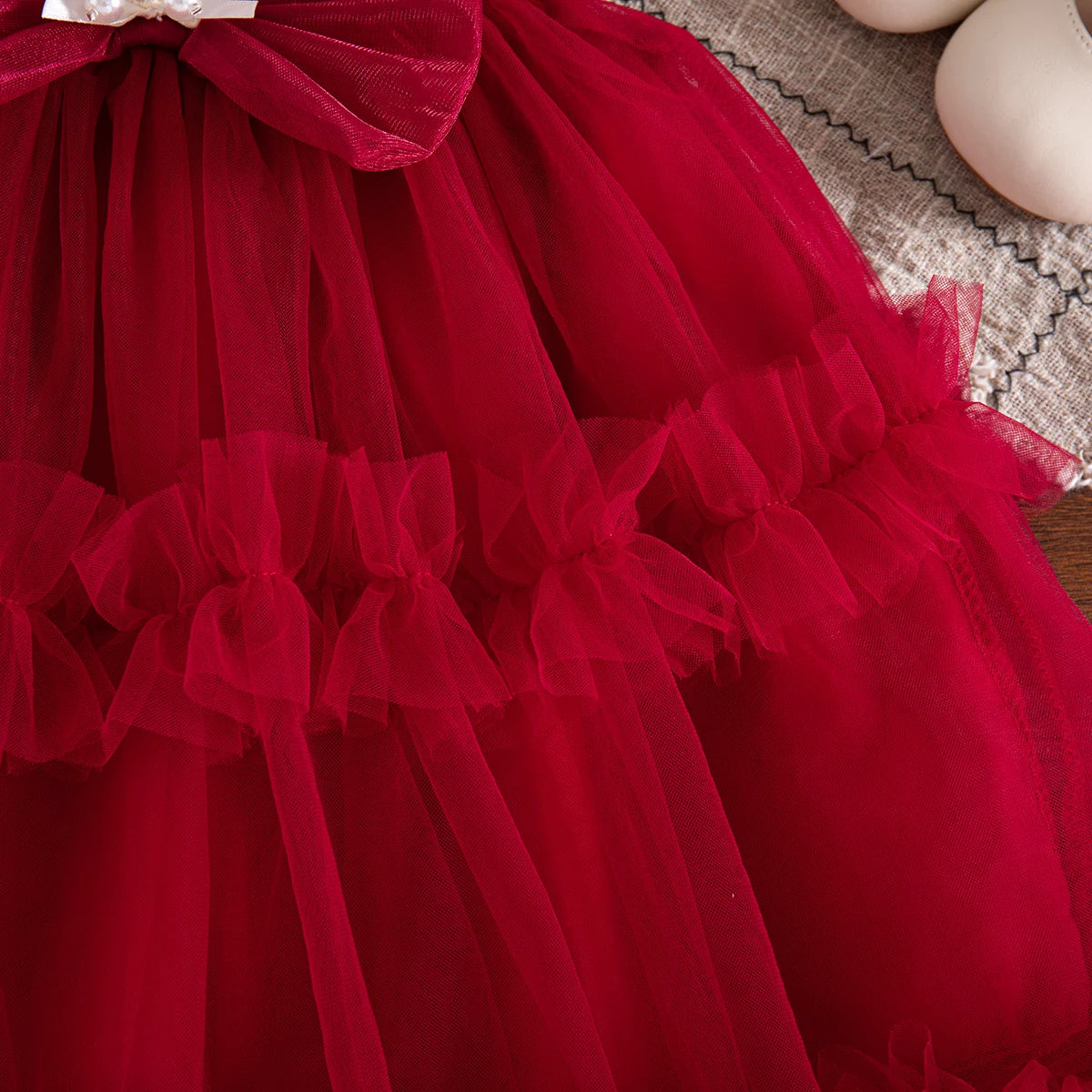 Baby Girl Dress Summer New Sweet Bow Children'S Clothing Suitable For Birthday Parties