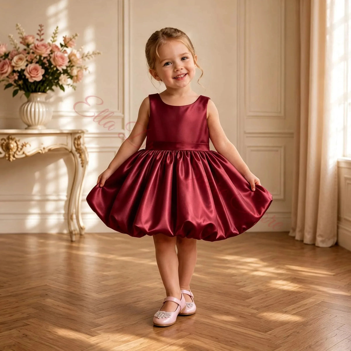 Wholesale Baby 3D Flower Girl Dress for Kids Bloomer Top Market