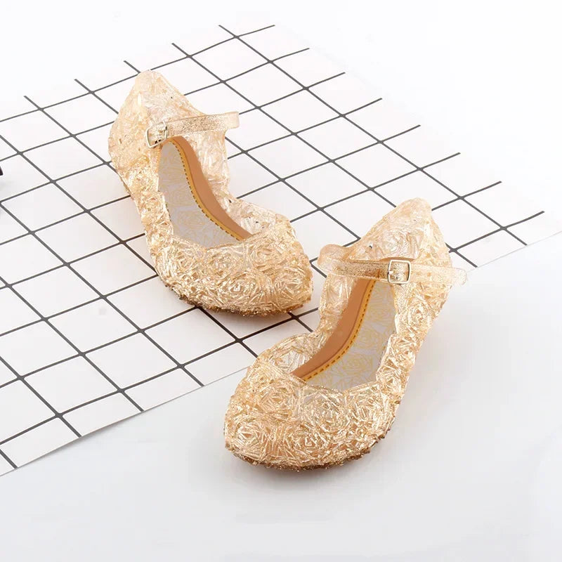 Elsa Princess Crystal Shoes for Girls 2024 New Fashion Kids Birthday Casual Sandals Shoes Baby Wedding Party Shoes