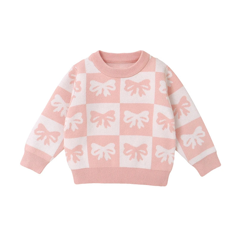 Tatiana Bowknot Crew Neck Long Sleeve Sweater