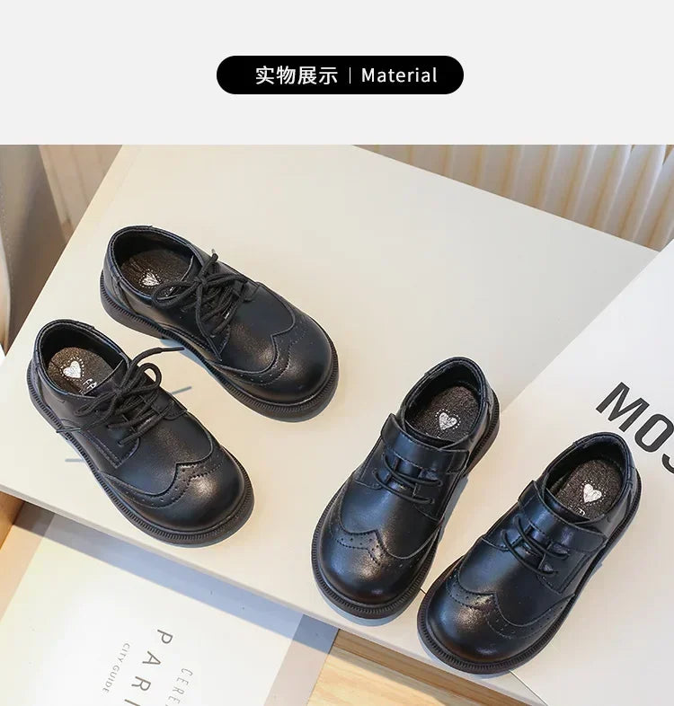 School Student Shoes for Boys Kid Spring Autumn Block New Black Boy Girl Loafer Soft Sole Kid Flats