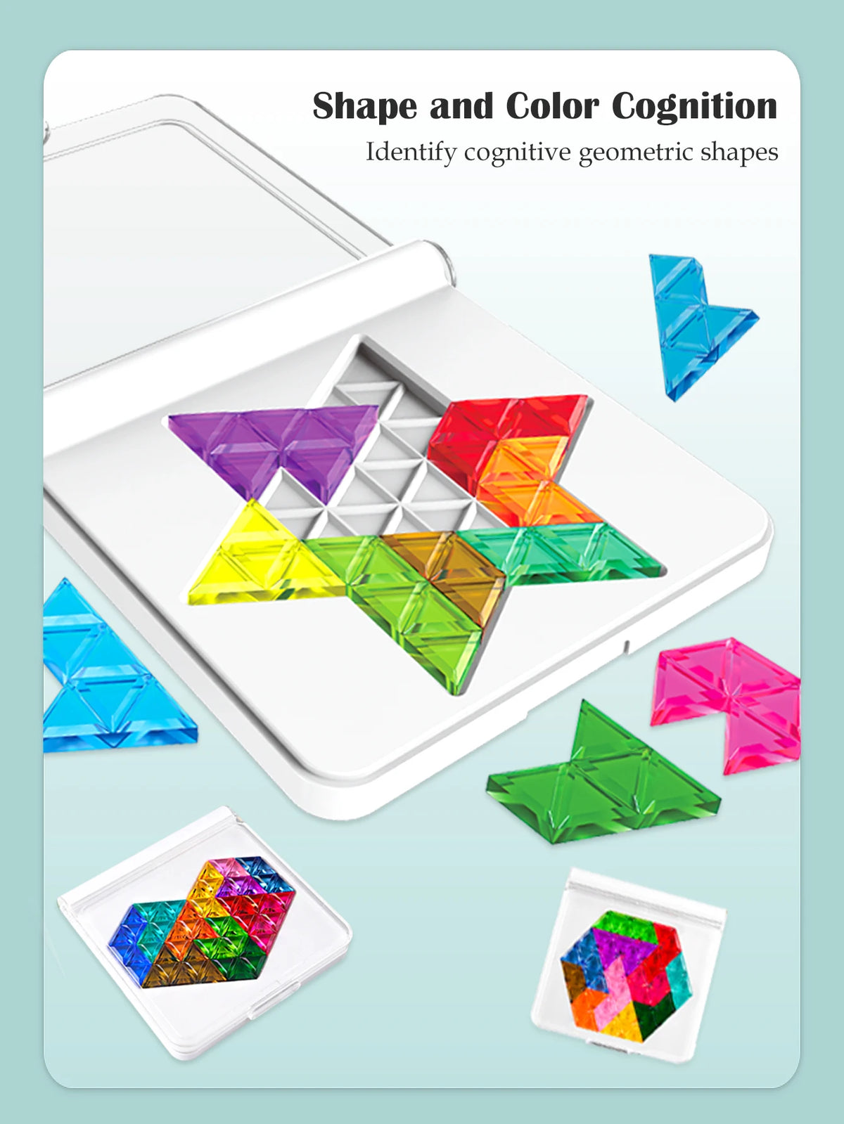 Puzzle Toys. Logical Thinking Training Fun Tabletop Games Multiple Shapes Colors