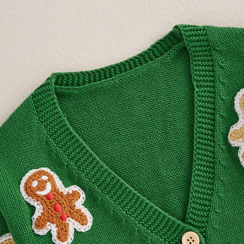 Stiven Gingerbread Man Print Winter Sweater