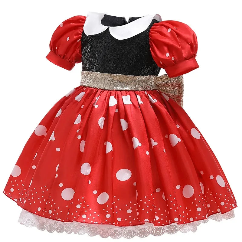 Girl Dress Cartoon Clothes Summer Costume Cosplay Princess Fancy Bow girl dress