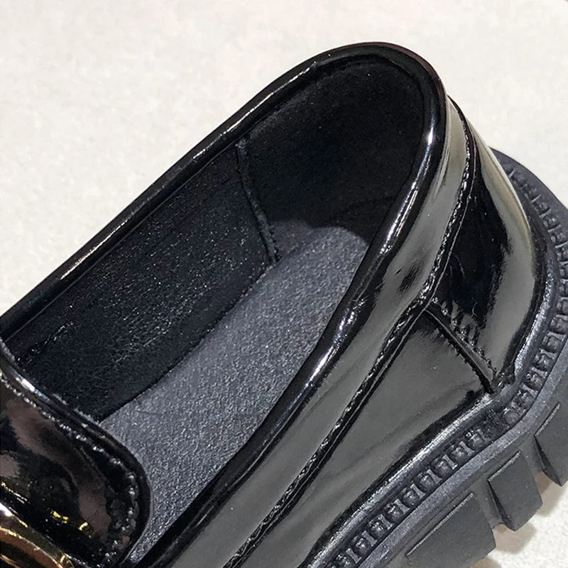 Girls Leather Shoes For School Party Wedding Kids Black Loafers Slip-On Children Flats British Style Elegant Princess Shoes