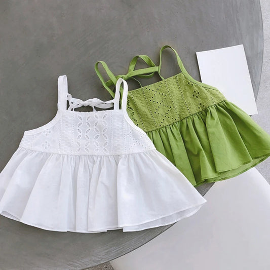 Valentina Toddler Kids Breathable Summer Cotton Solid Hollow Sweet