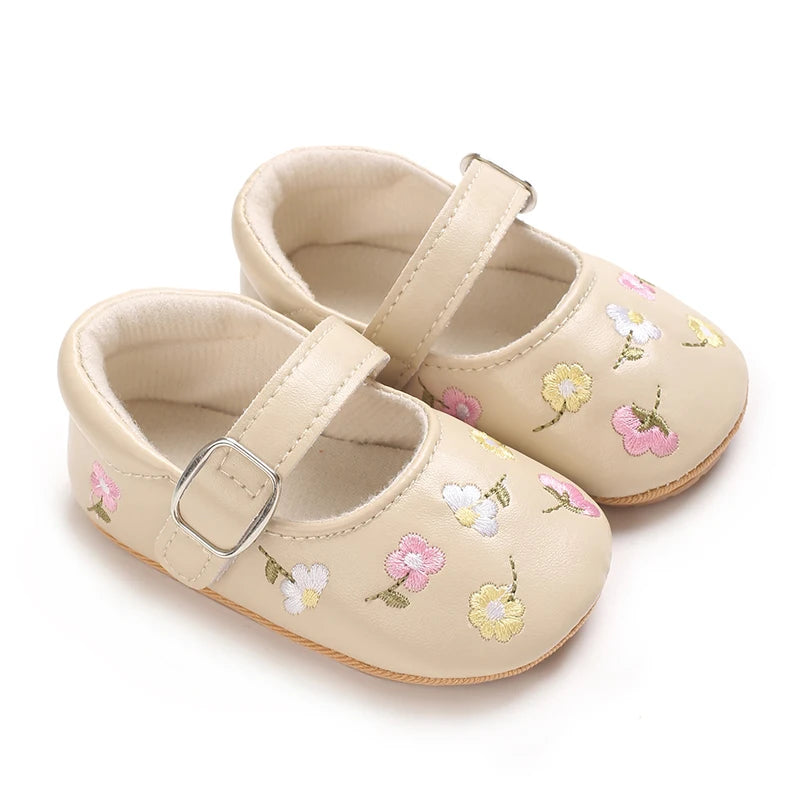 Spring And Autumn Baby Girl's Walking Shoes Anti Slip One Year Old Soft Soled Baby Shoes Princess Shoes Single Shoes