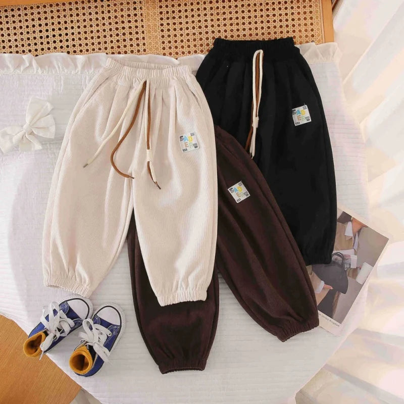 Eric Fashion Boys Casual Sport Pants Casual Solid Color Wide