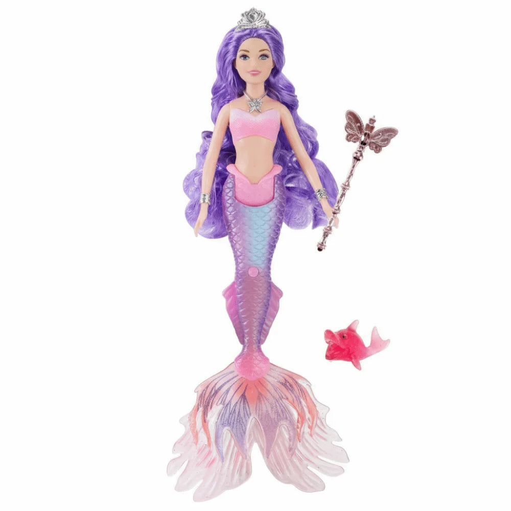 Cute Soft Light Light Music Mermaid 32cm Gentle Music Playhouse Toy Cartoon Children Gift Children Play