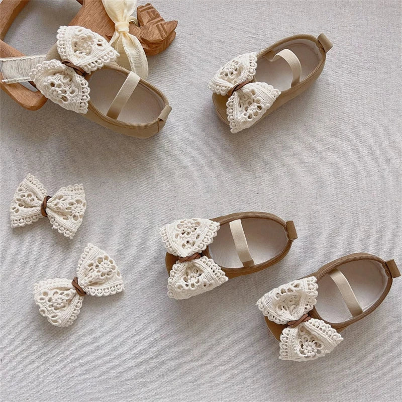Baby Girls Shoes Autumn Winter Children Lace Bow Princess Shoes