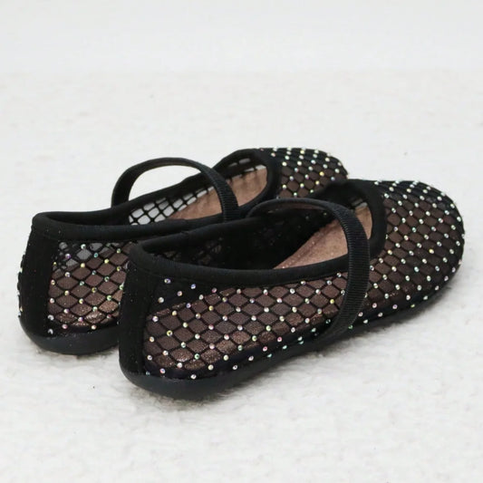 Mesh Breathable Surface with Random Irregular Shiny Diamond Pattern Elastic Strap
