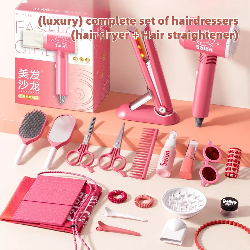 Girls' Beauty Toys Fashion Barber Role Playing Games Simulation Haircut Children Hair Dryer Child Pretend House Play Children