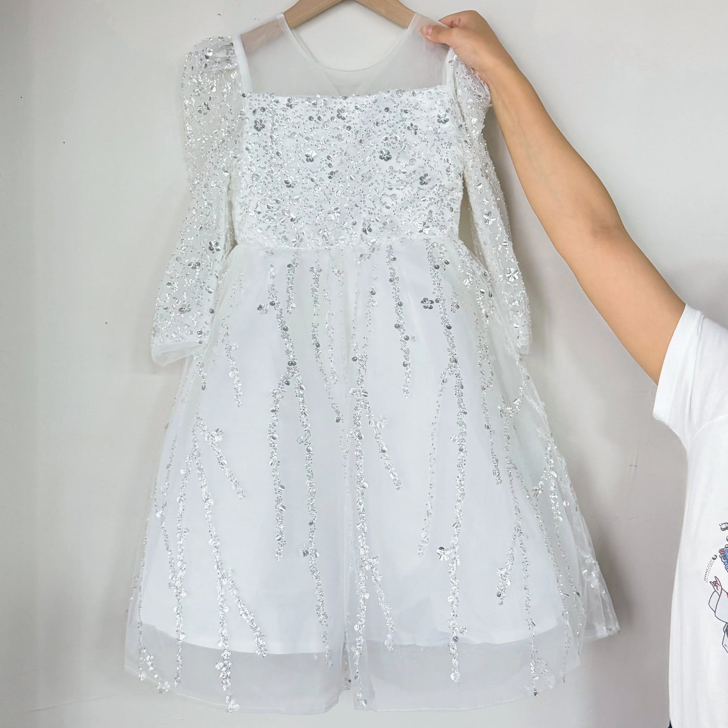 Baby Girl Princess Sequins Ball Gown Dress Infant Toddler Long Sleeve Dress