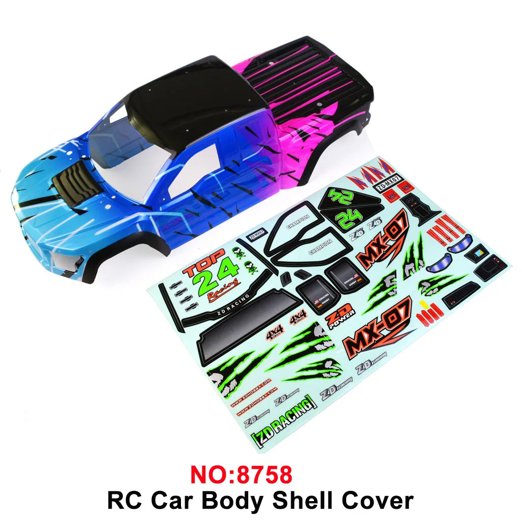 ZD Racing MX-07 1/7 RC Car Body Shell Cover and Stickers MX07 Original Parts #8758