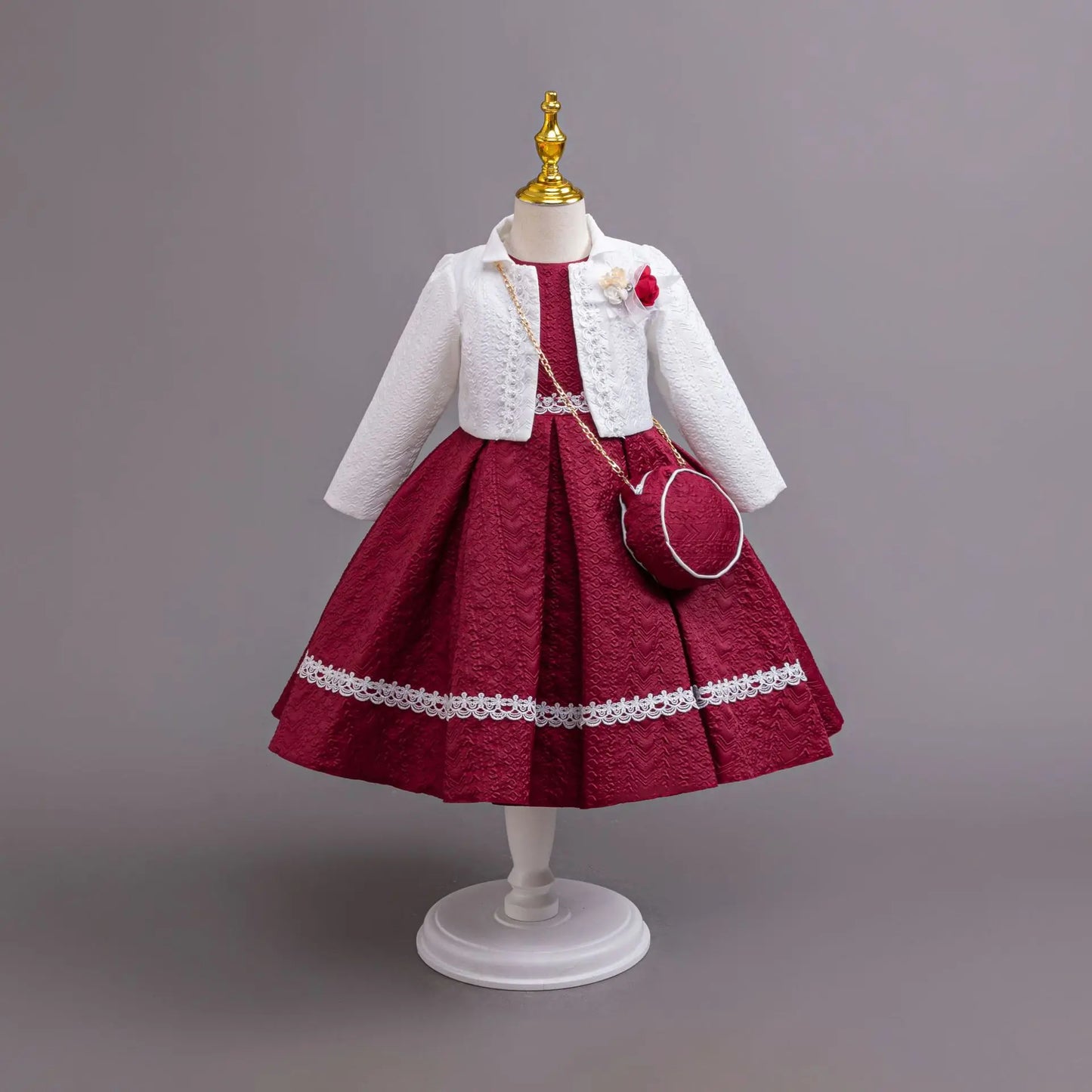 3PCS Elegant Dress For Girl Birthday Party Princess Dress