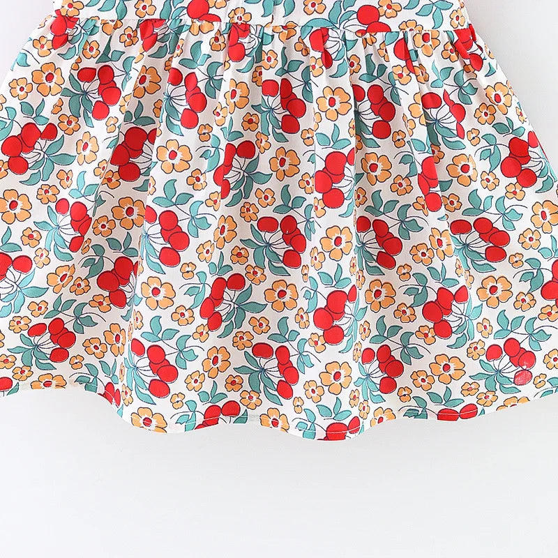 Skye Toddler Girls Floral Dress - Summer Navy Collar Style