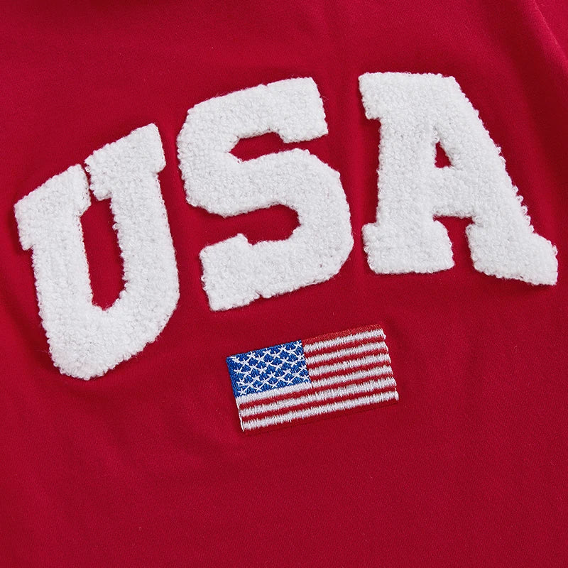 Yudy Patriotic Short Sleeve Loose Fit Top