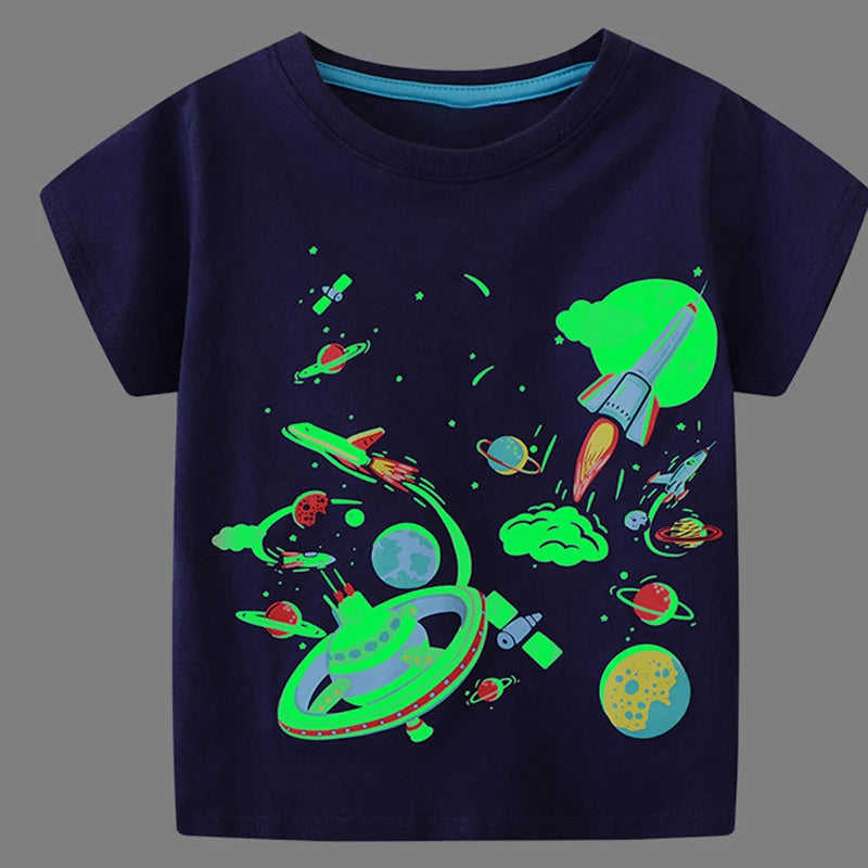 Justin Luminous Dinosaur Animal Cotton Casual Tops - GuGuTon baby store - Baby Fashion - Toddlers Outfits - Babies Outfits - Toddler Clothes - Kids Clothing - Newborn Clothes - Newborn Wear - Kids Wear - Trending Clothes - Trending Outfits - Fall Fashion - Winter Fashion - Girls Clothes - Boys Clothes - Babies Wear - Kids Accessories - KidsWear - Summer Clothes - Summer Fashion - Summer Trend - Falls Sweaters - Tops - Bottom - Jeans - Blouse - Dresses - Newborn Dresses - Toys