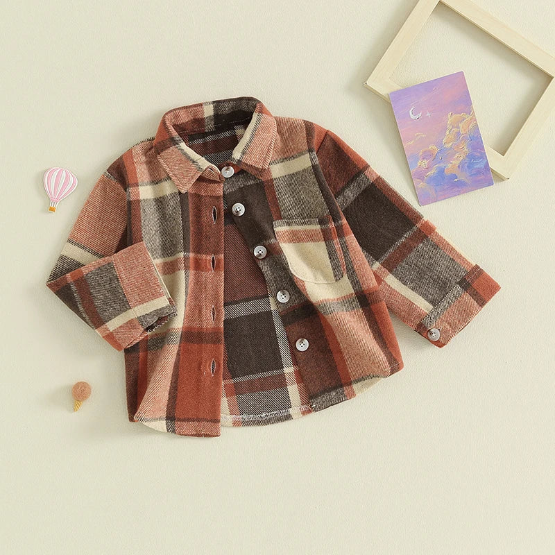 Olga Girl Jacket Print Long Sleeve Button Winter Infant