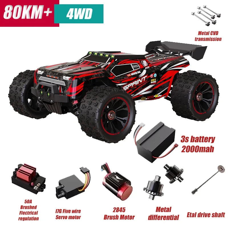 1:16 RC Cars 85KM/H Or 50KM/H 4WD RC Car High Speed Drift Monster 4x4 Truck for Kids Vs Wltoys 124017 3s Battery Vs SG116 MAX